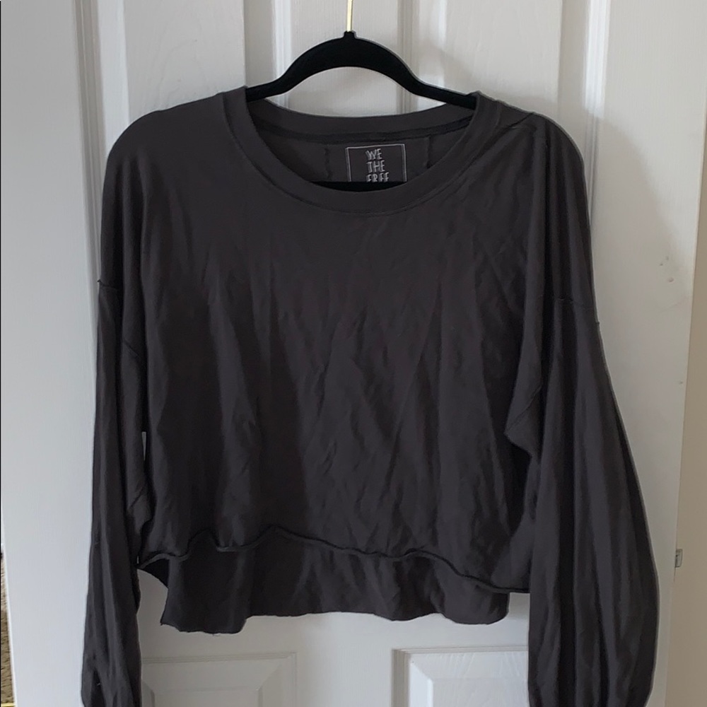 free people long sleeve cropped shirt